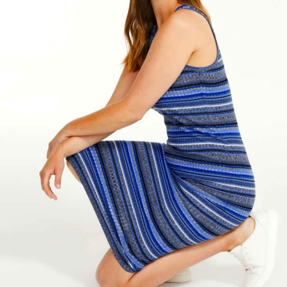 Joe Fresh Dresses & Skirts - Joe Fresh| NWT Blue Striped Sleeveless Midi Stretch Dress